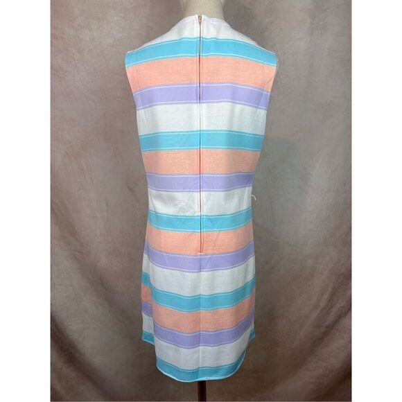 Vintage 60s/70s Pastel Striped Dress Mod MCM - Picture 3 of 7